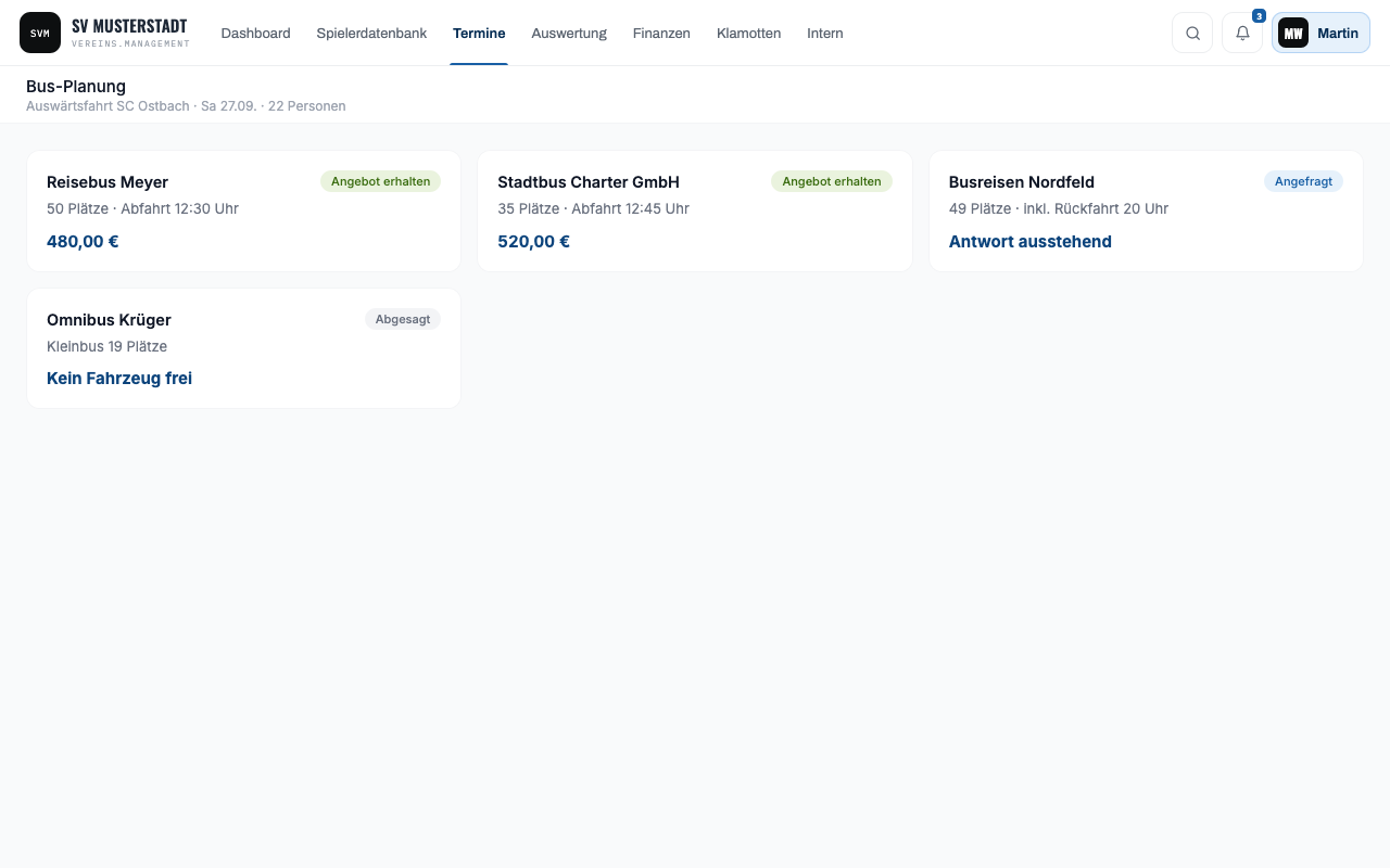 Screenshot: Bus-Planung
